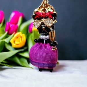 Betsey Johnson Drinking Dog Short Pendant Necklace NWT